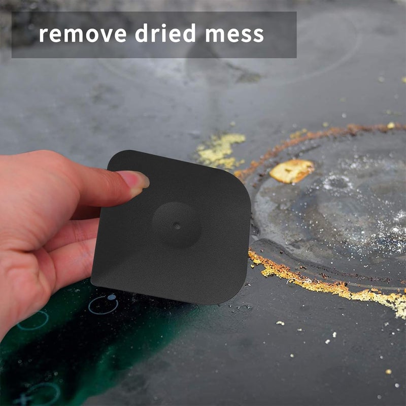 Herda Plastic Pan Dish Pot Food Kitchen Scraper Tool Set, 3 pcs Nylon Plastic Cast Iron Skillet Cleaner Scrubber Scrapper, Kitchen Scraper Non-Scratch (Black) - Image 3